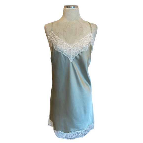 Lace Lingerie Intimate Slip Dress In Sage Green - Picture 1 of 9